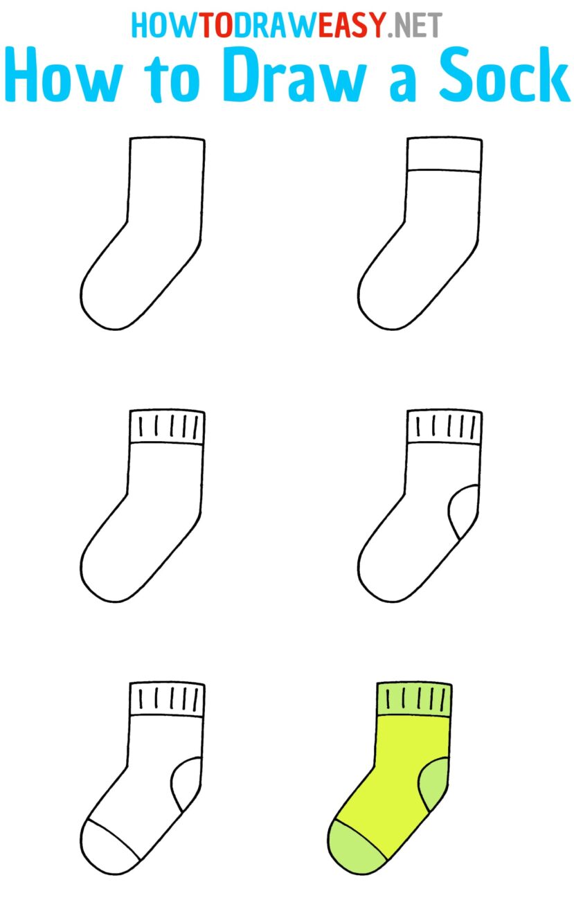 How to Draw a Sock for Kids - How to Draw Easy