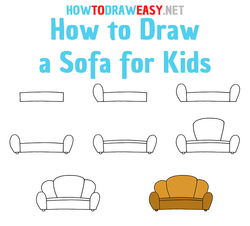 How to Draw a Sofa Step by Step
