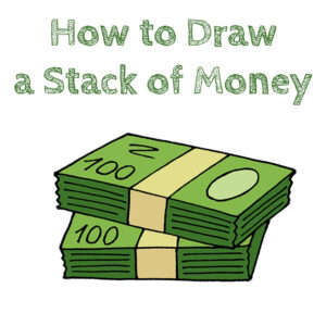 How to Draw a Stack of Money for Kids - How to Draw Easy
