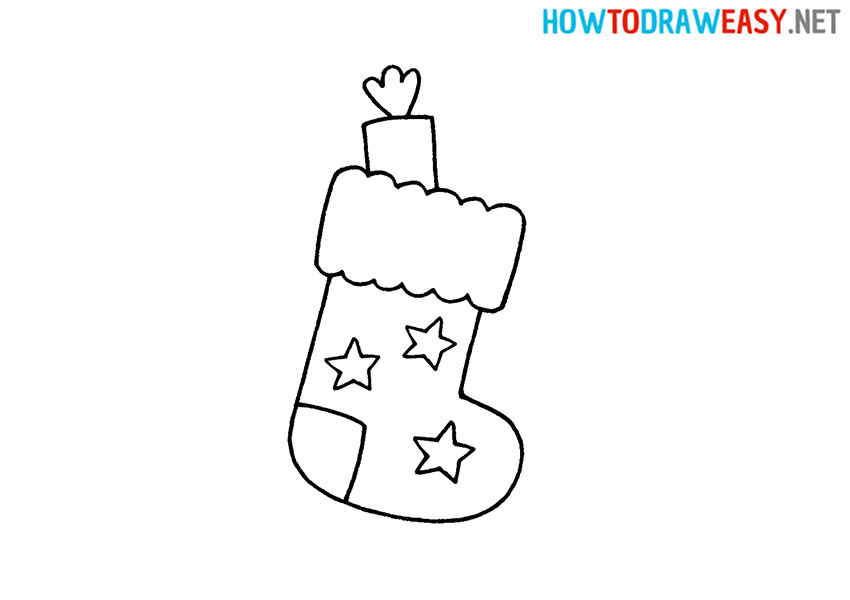 How to Draw an Easy Christmas Stocking