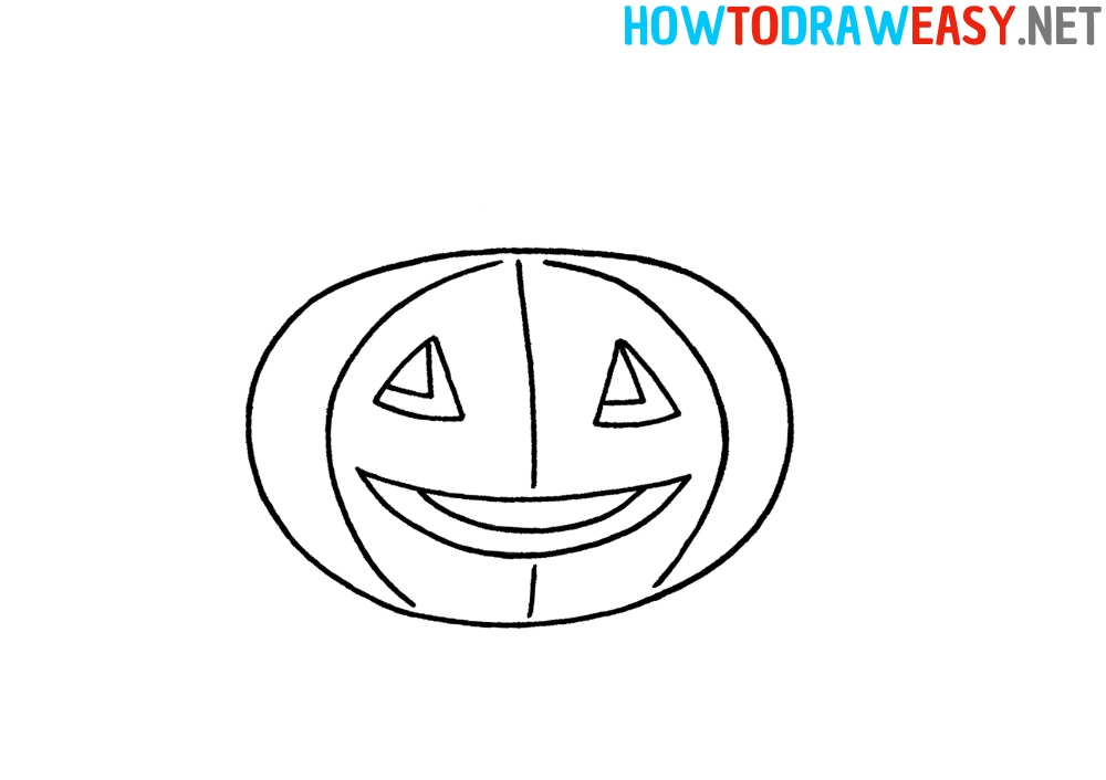 Pumpkin Face Drawing tutorial