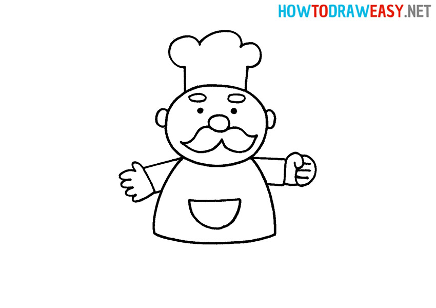 Step by Step Chef Drawing Tutorial