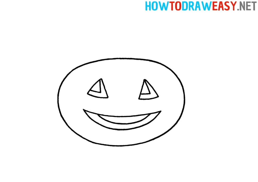 Step by Step Halloween Pumpkin Drawing