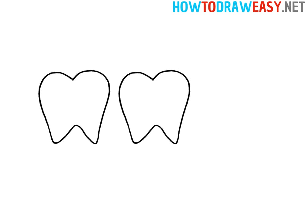 Step by Step Teeth Drawing