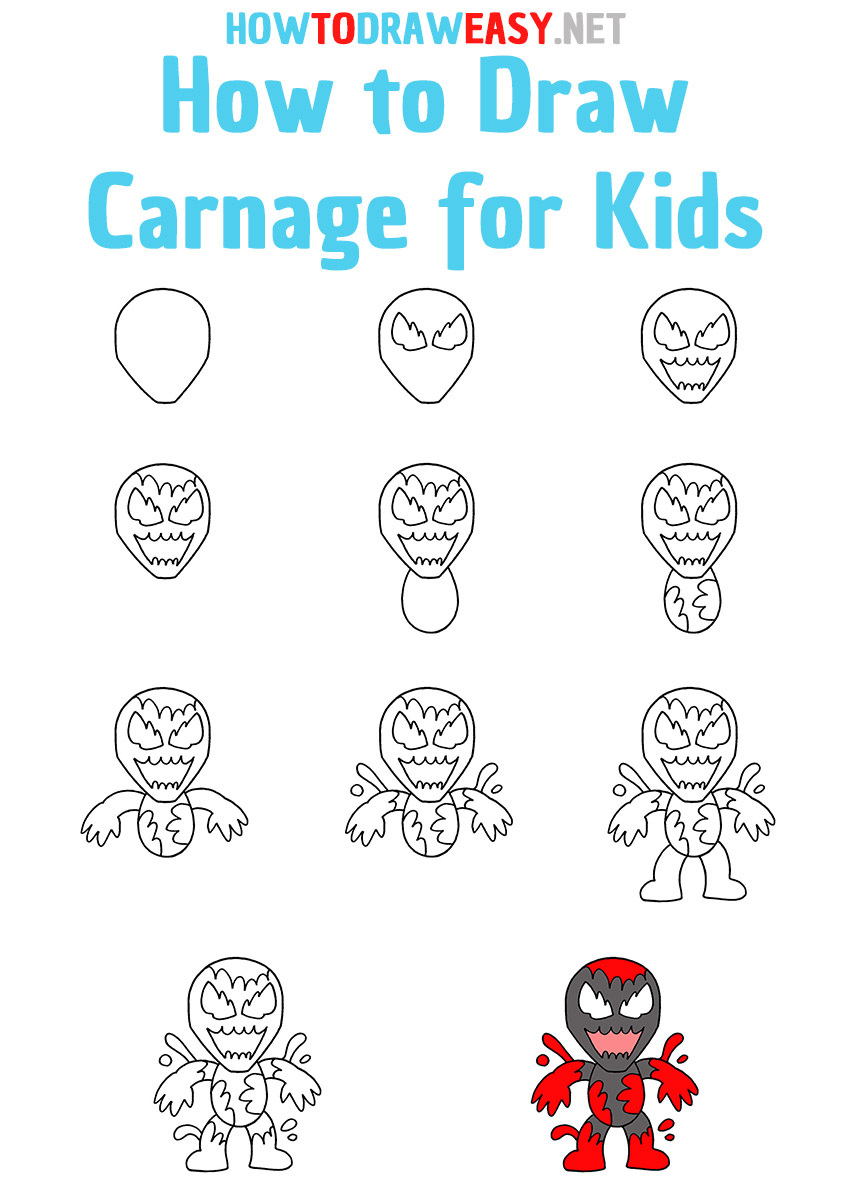 How to Draw Carnage Step by Step
