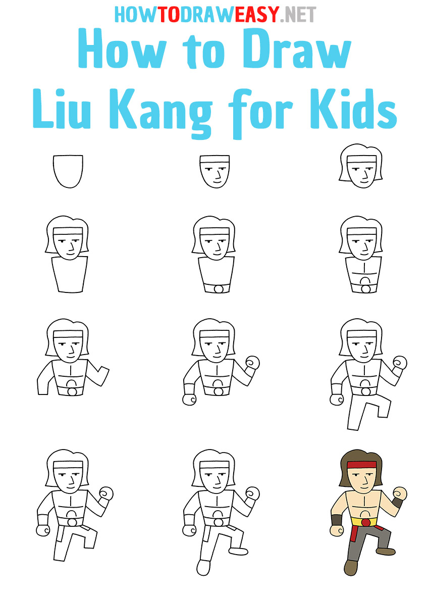 How to Draw Liu Kang Step by Step