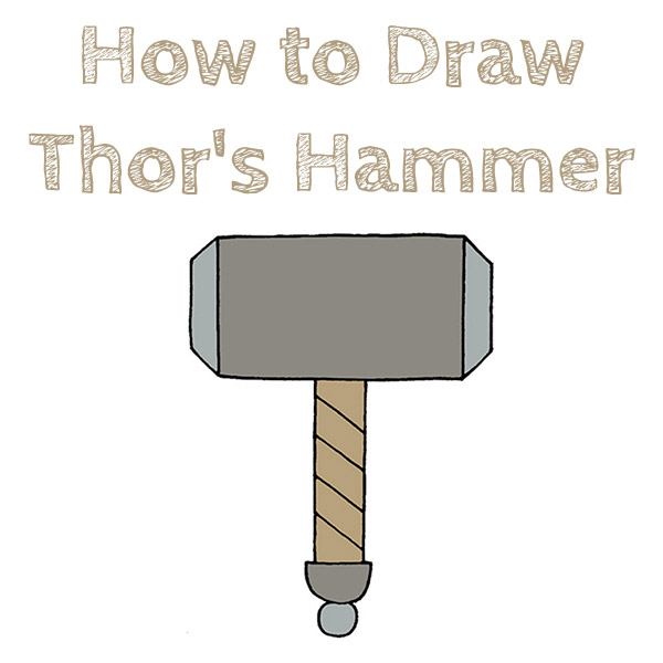 How to Draw Thor’s Hammer for Kids