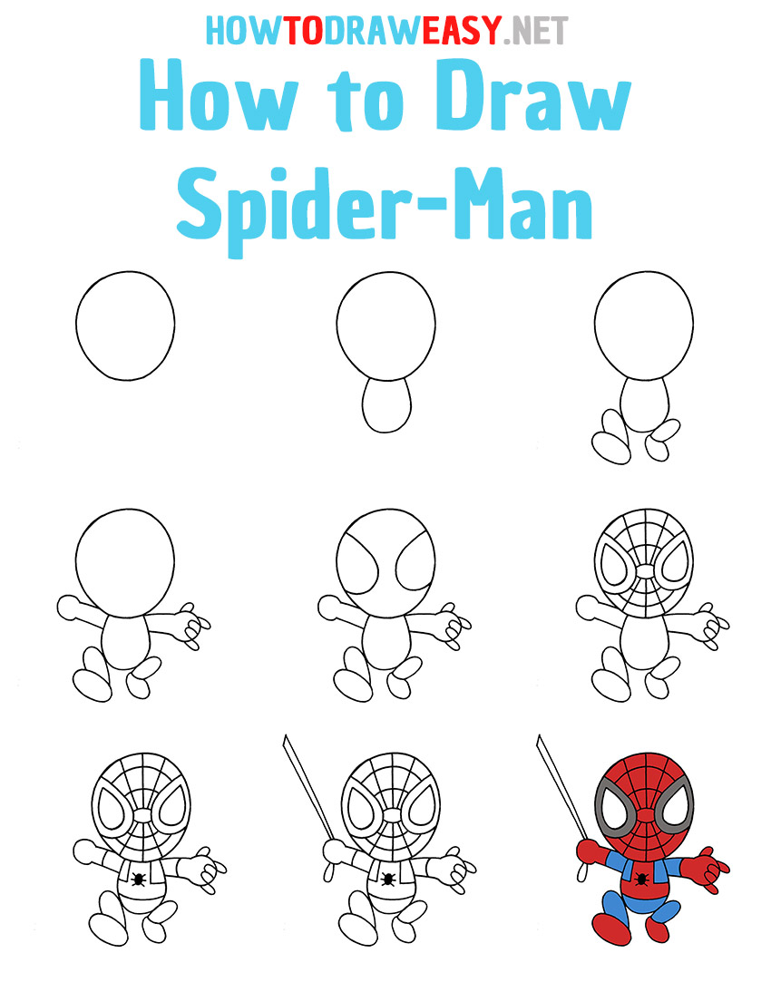 How To Draw Spiderman For Kids   Draw For Kids