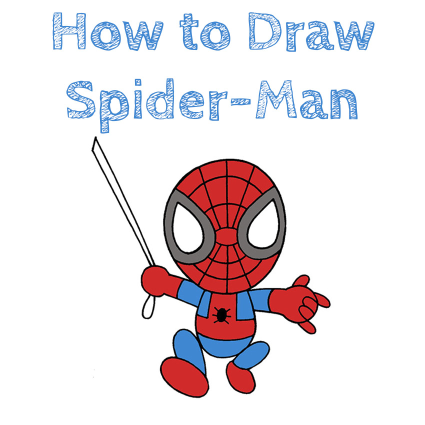 cartoon spider man drawing - Clip Art Library