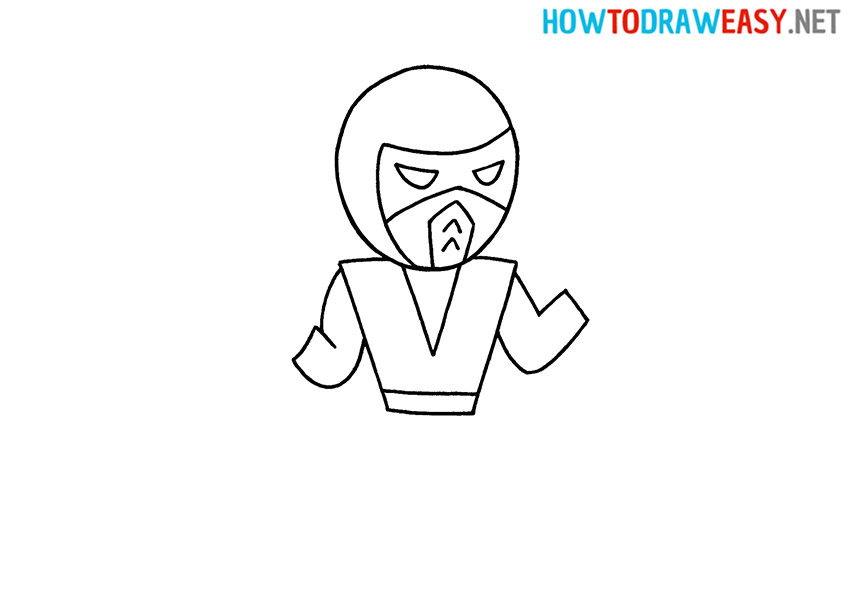How to Draw Sub Zero for Beginners
