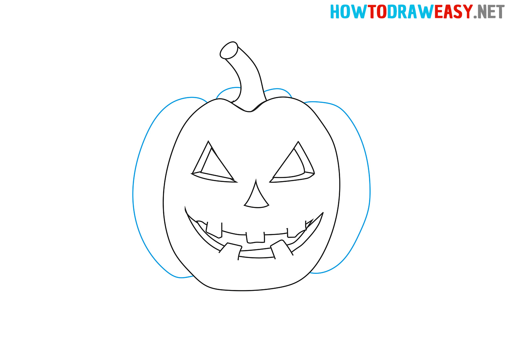 How to Draw a Cartoon Halloween Pumpkin