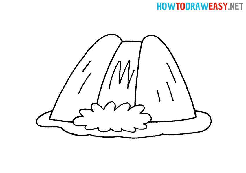 How to Draw a Cartoon Waterfall