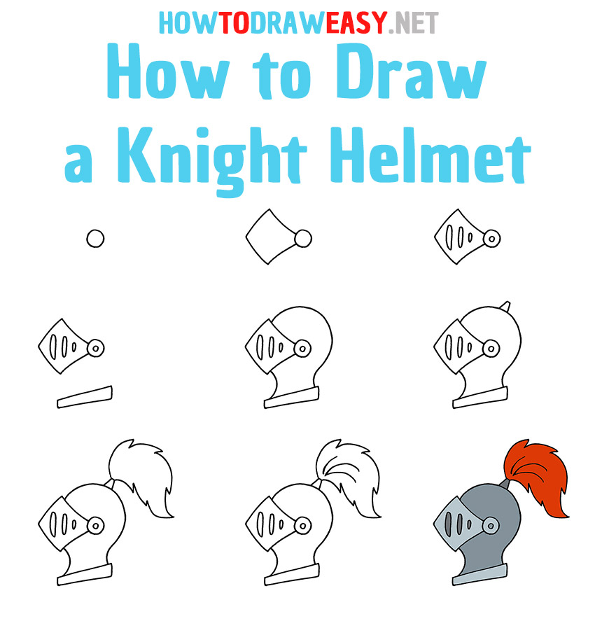 How to Draw a Knight Helmet Step by Step