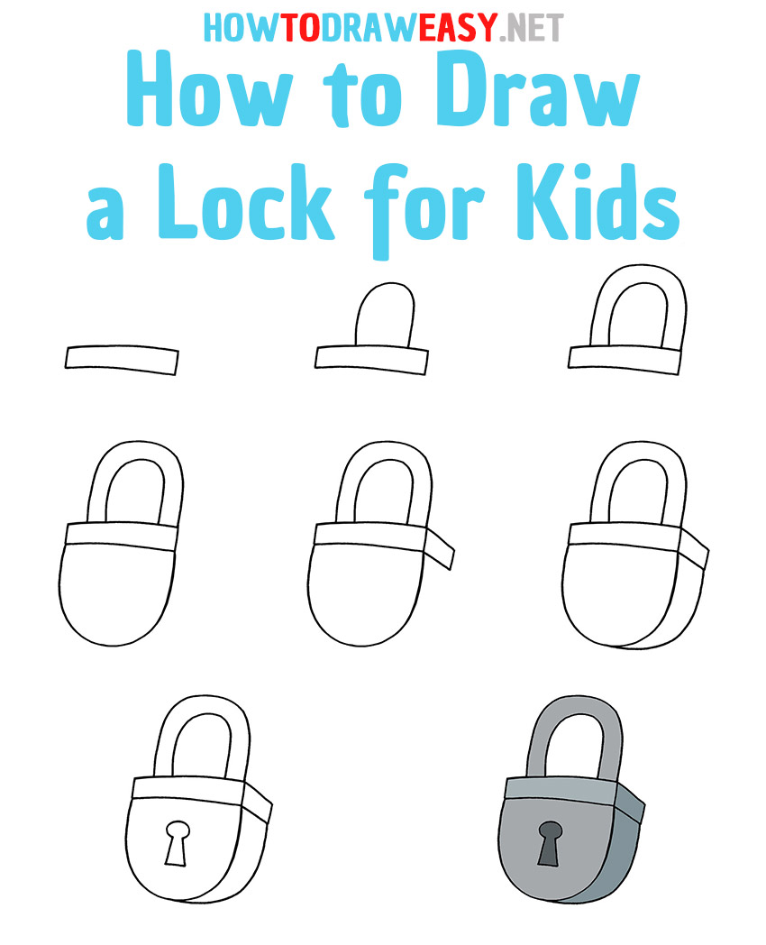 How to Draw a Lock Step by Step