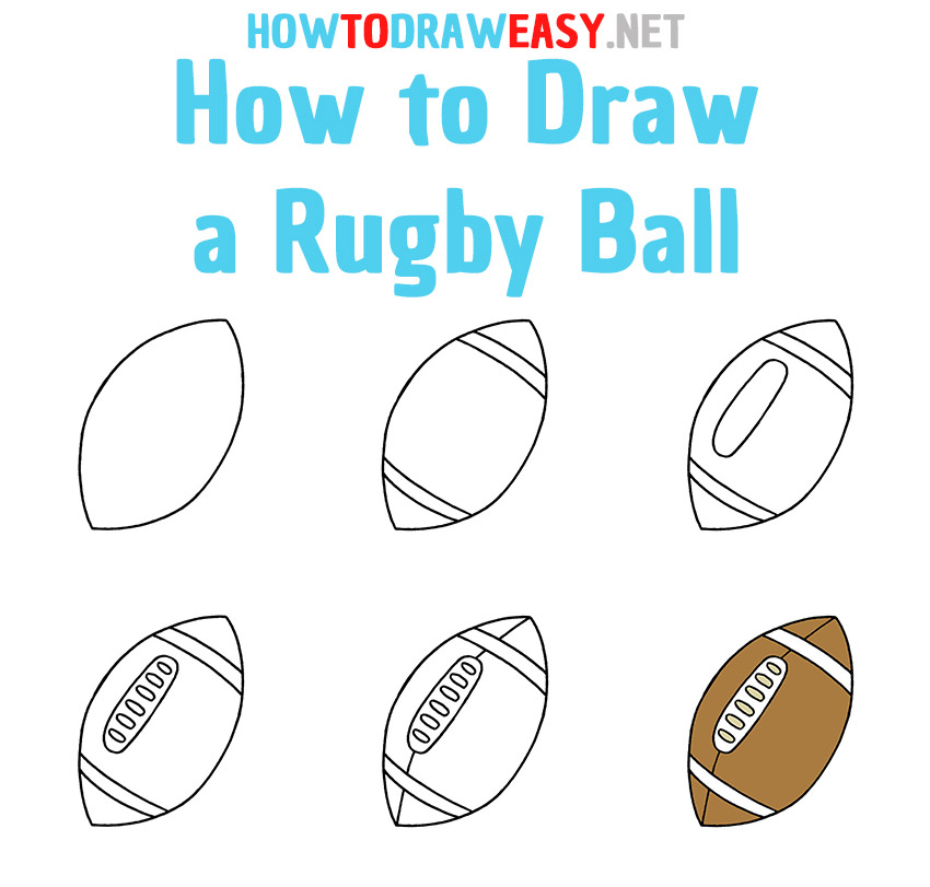 How to Draw a Rugby Ball Step by Step
