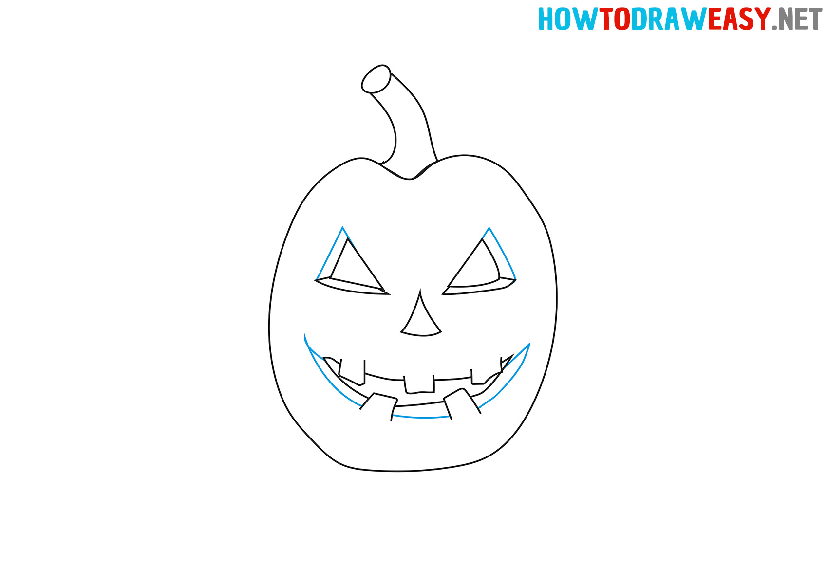 How to Draw a Simple Halloween Pumpkin