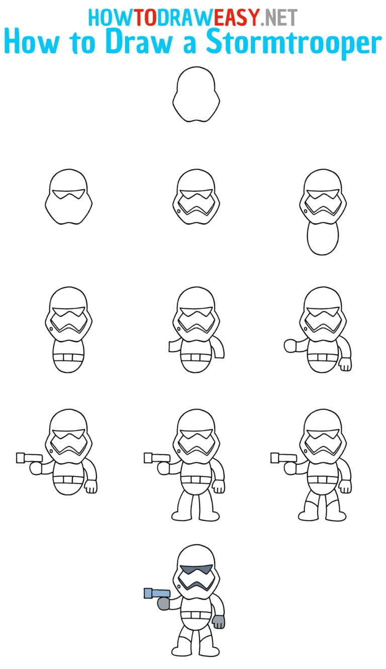 How to Draw a Stormtrooper for Kids - How to Draw Easy