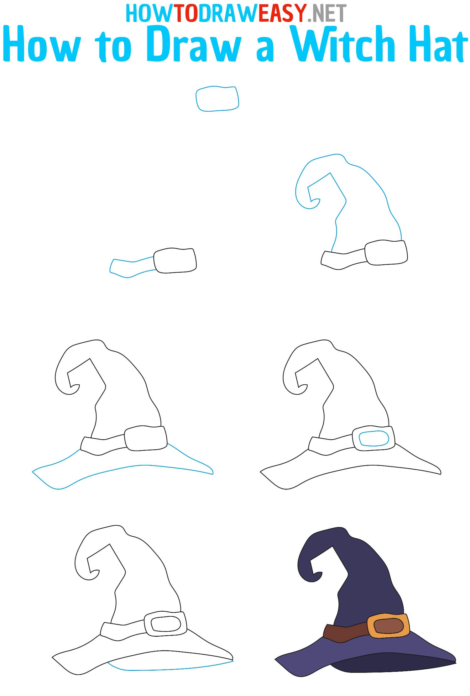 How to Draw a Witch Hat Step by Step