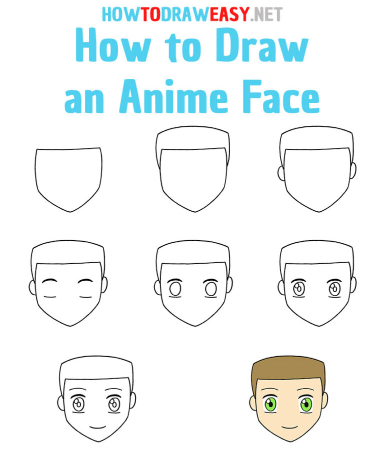 How to Draw an Anime Face for Kids - How to Draw Easy
