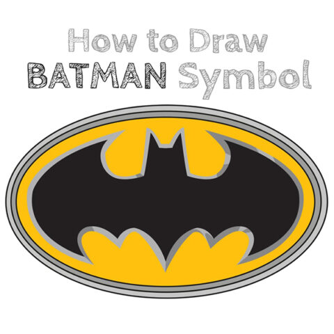 How to Draw Batman Symbol Easy