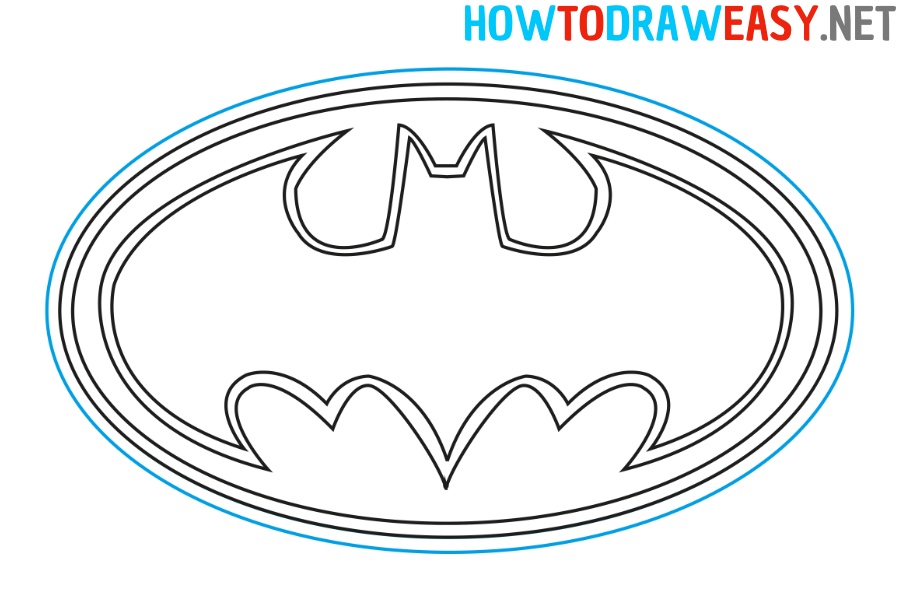 How to Draw a Batman Symbol easy