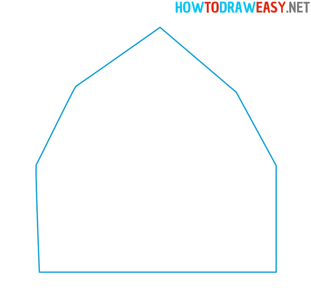 how to draw a barn step by step easy