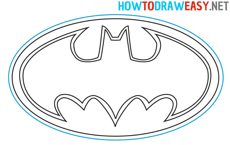 how to draw batman symbol