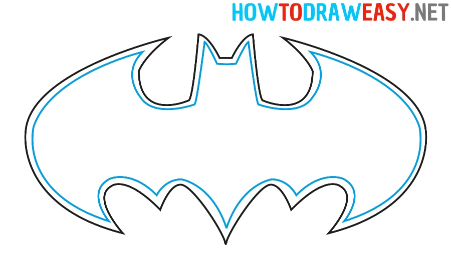 how to draw the bat symbol