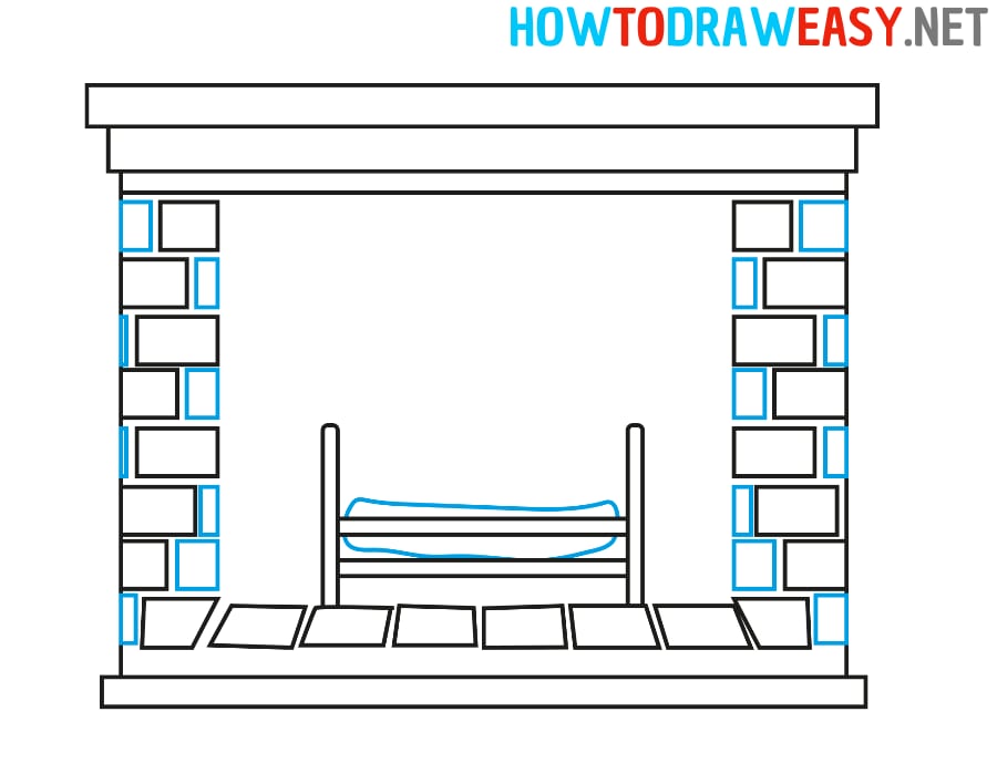 Easy Fireplace Drawing