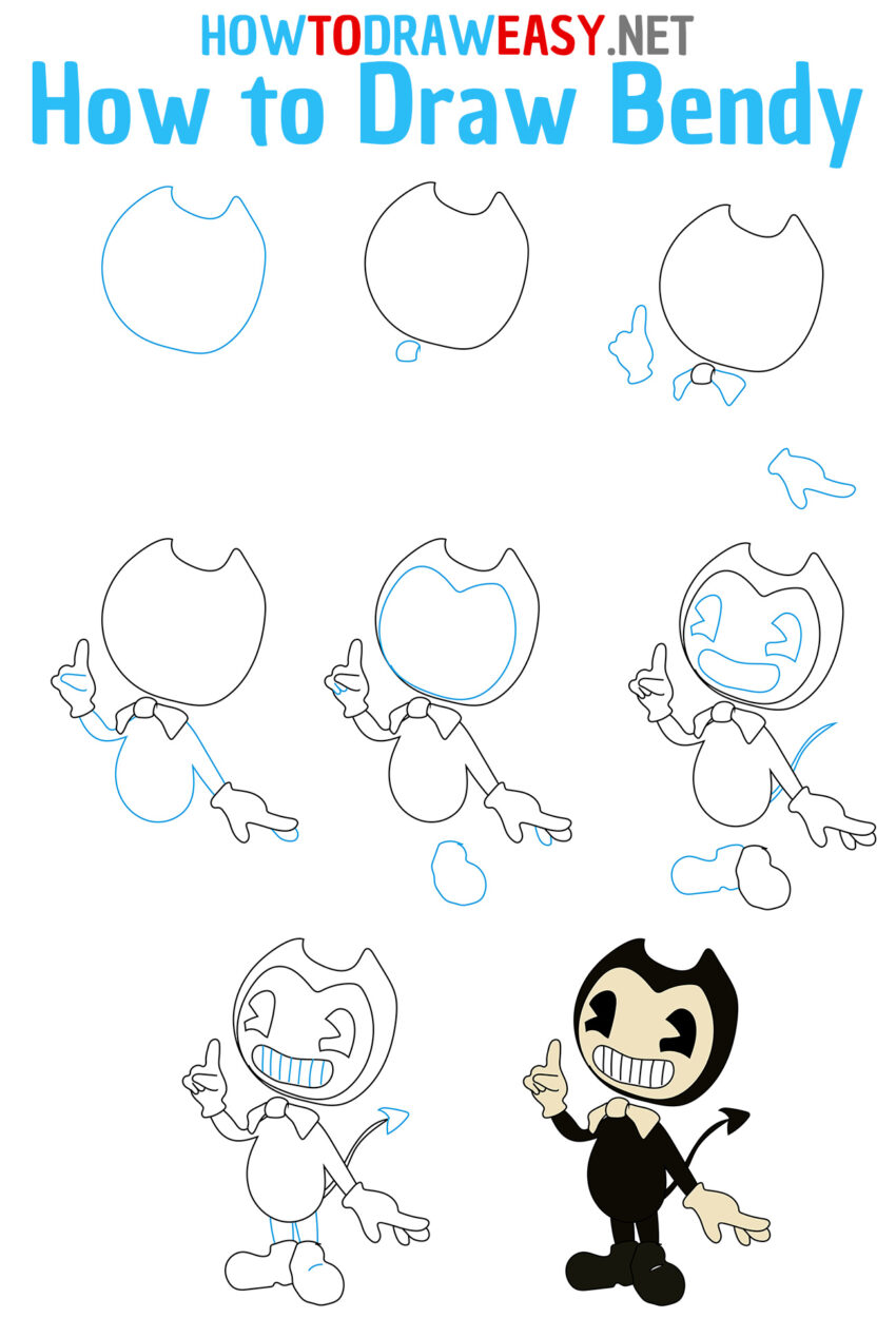 How to Draw Bendy Easy - How to Draw Easy