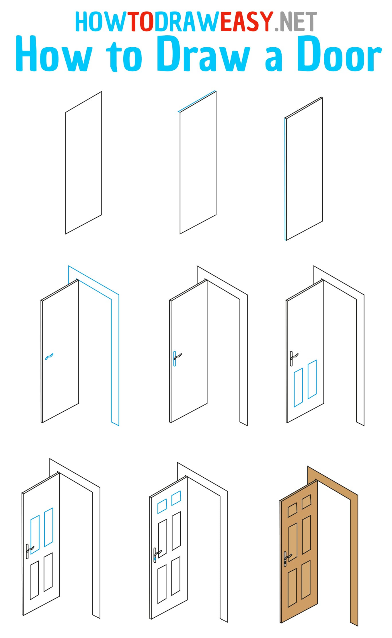 How to Draw a Door Step by Step