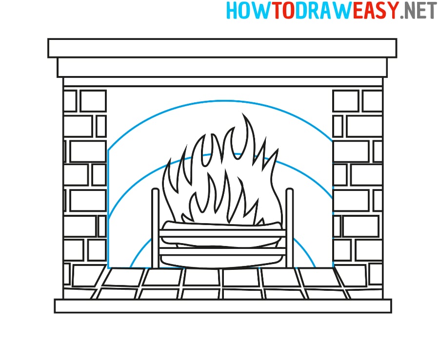 How to Draw a Fireplace Simple