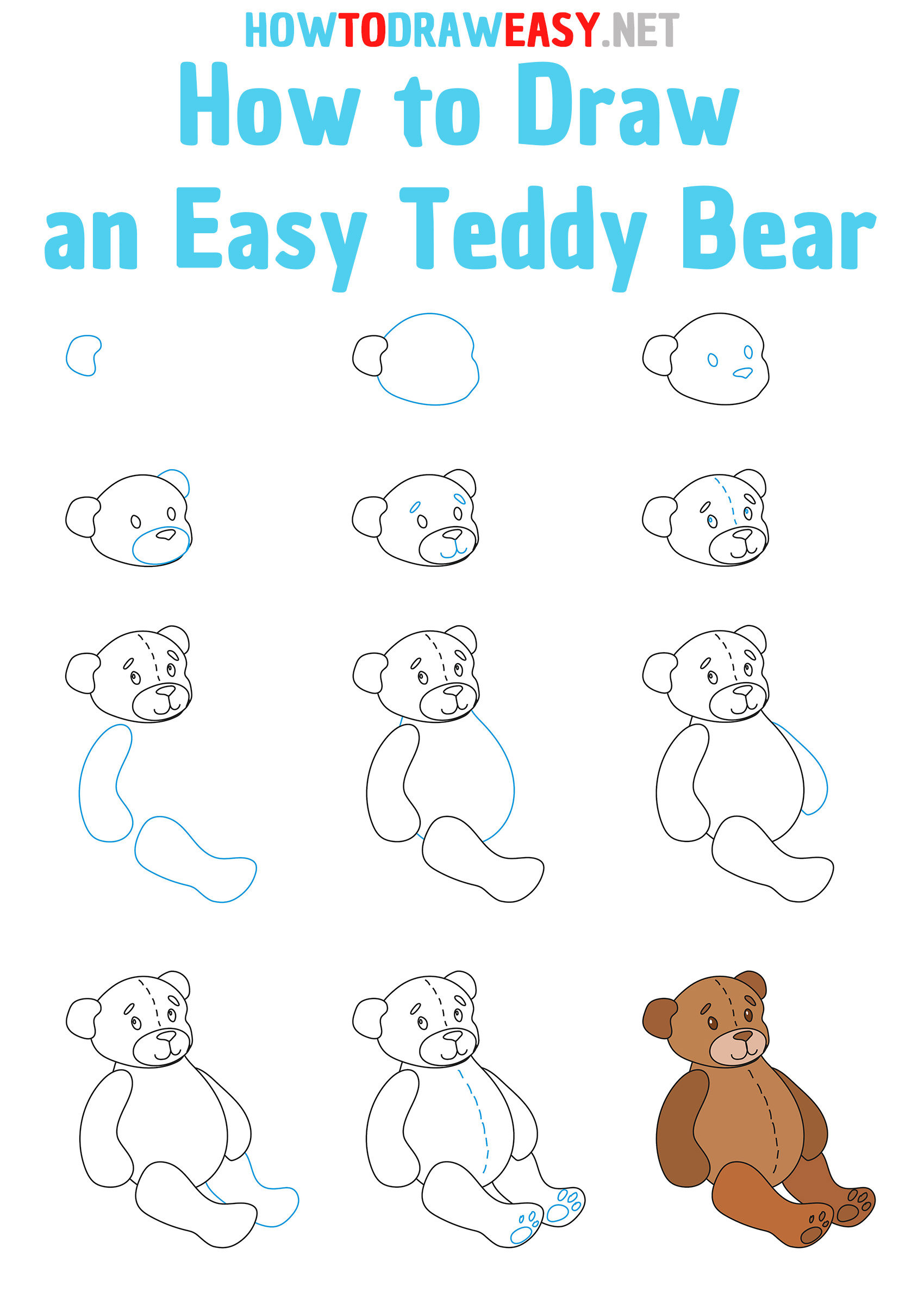 How to Draw a Teddy Bear Step by Step