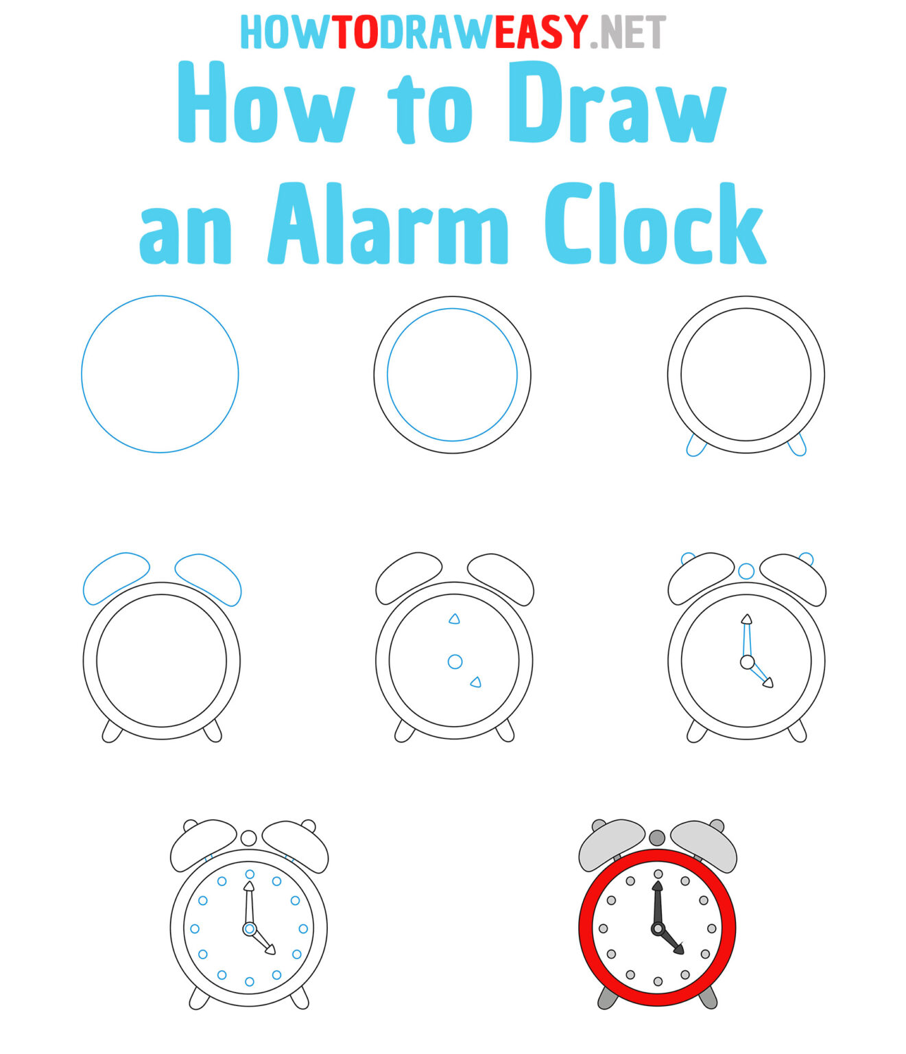 How to Draw an Alarm Clock How to Draw Easy