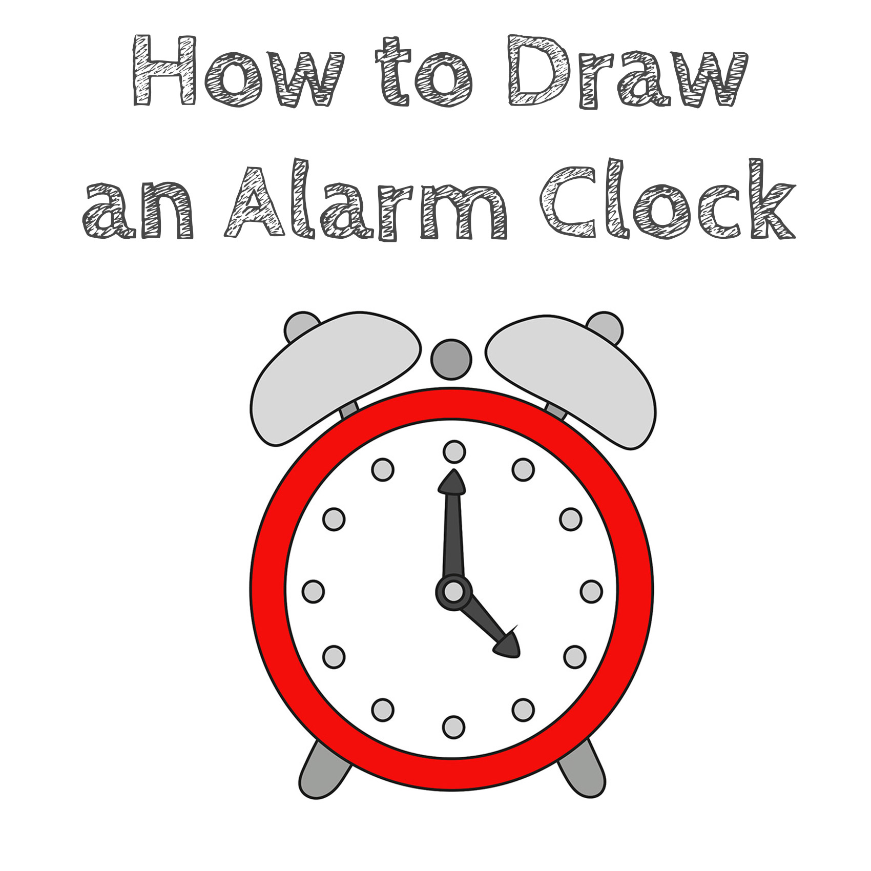 How to Draw an Alarm Clock - Draw for Kids