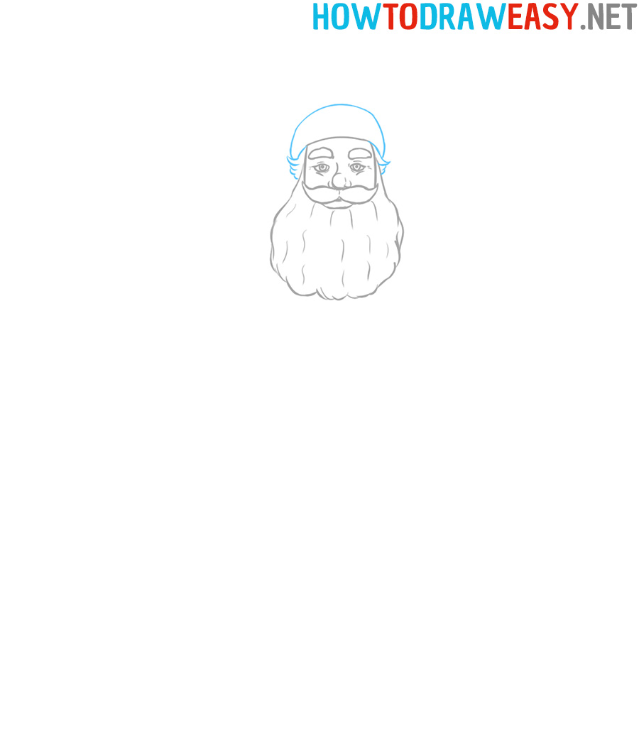 Santa Face Drawing