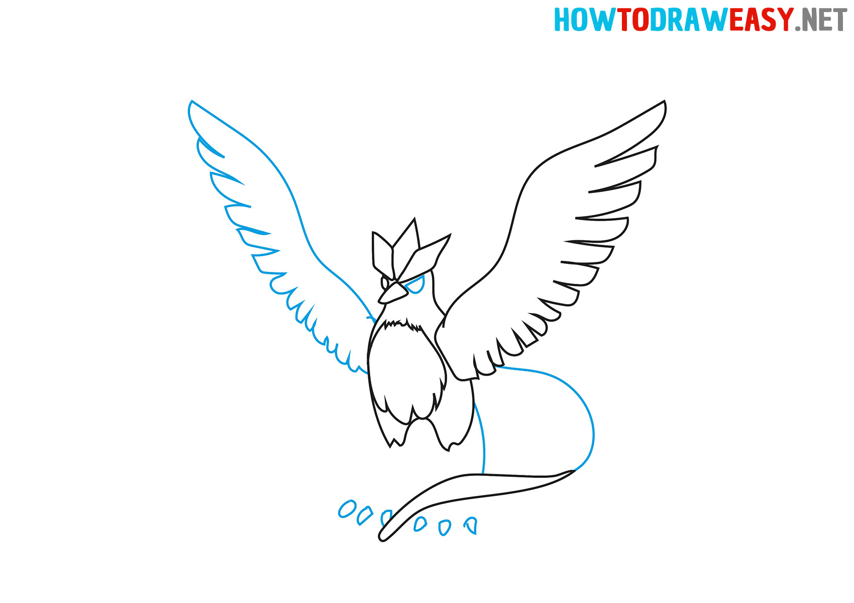 How to Draw a Simple Articuno Pokemon