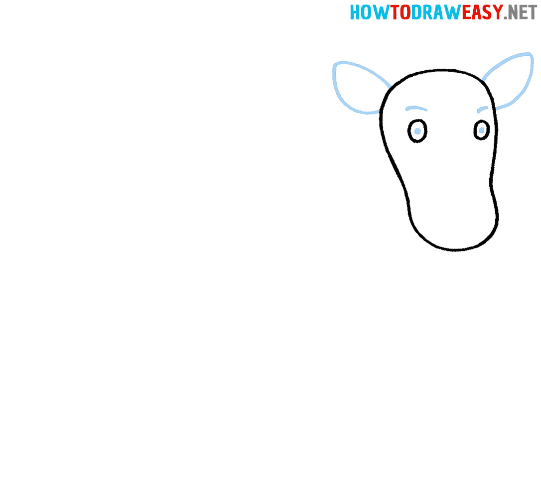 Cow Head Drawing