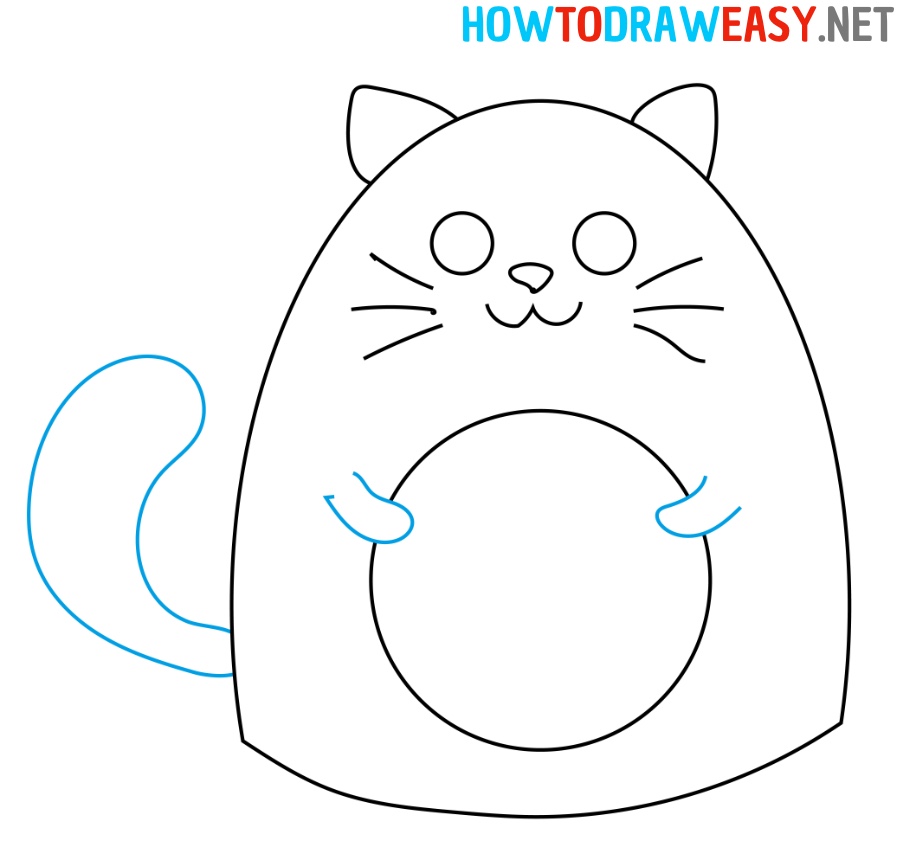 Easy How to Draw a Fat Cat