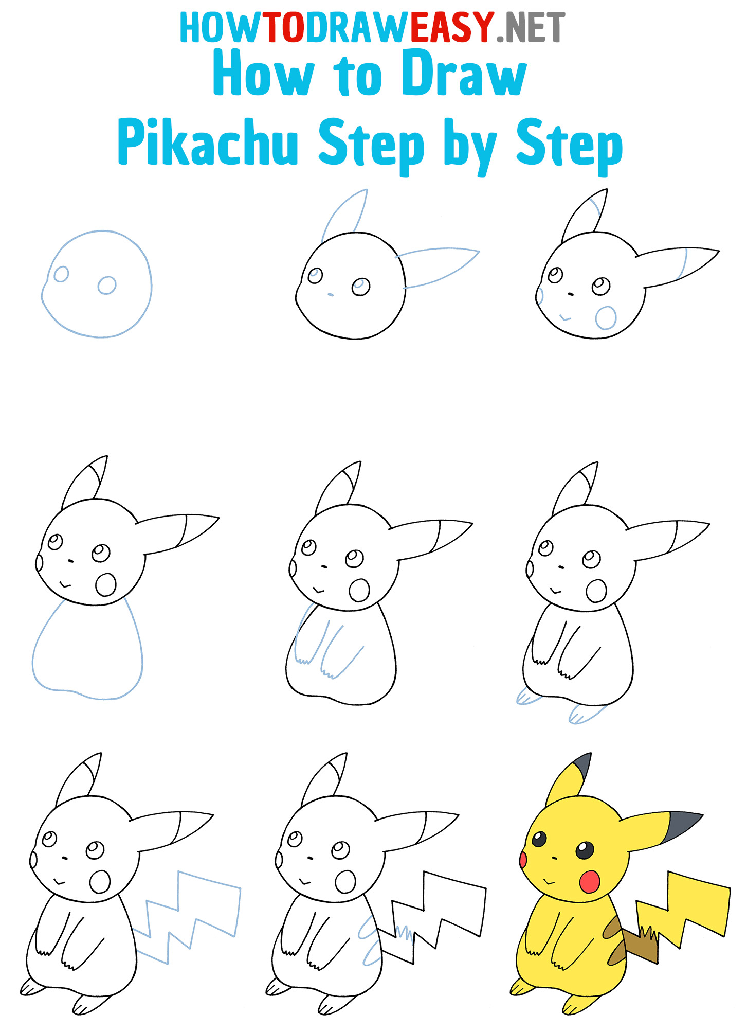 How to Draw Pikachu Step by Step
