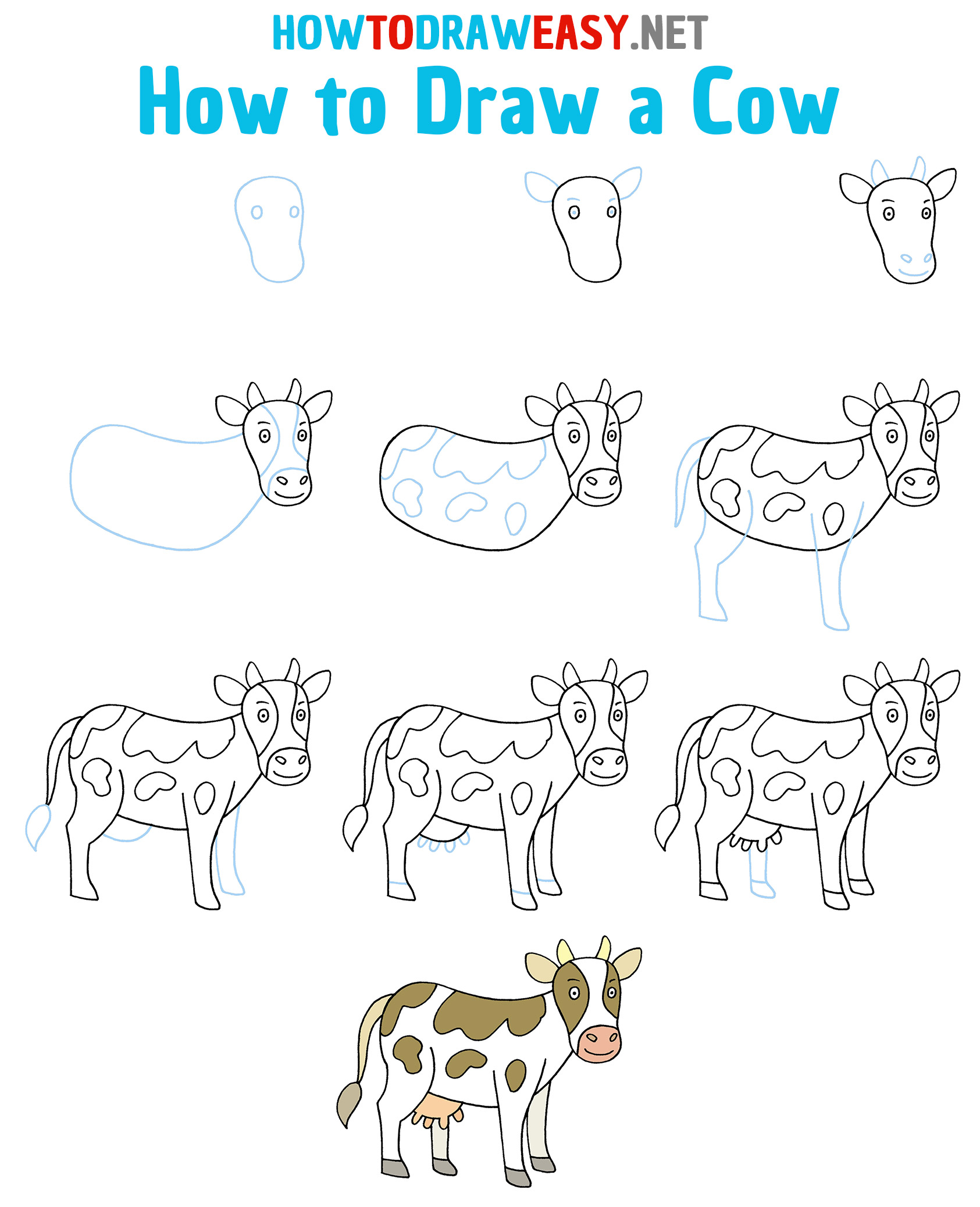 How to Draw a Cow Step by Step