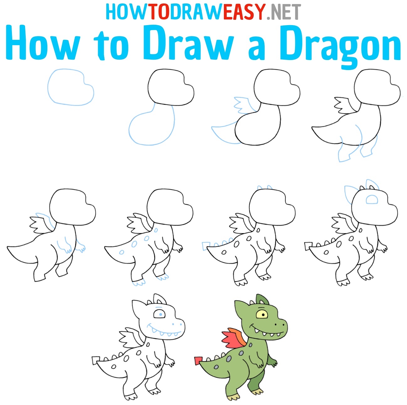 How to Draw a Dragon Step by Step Easy