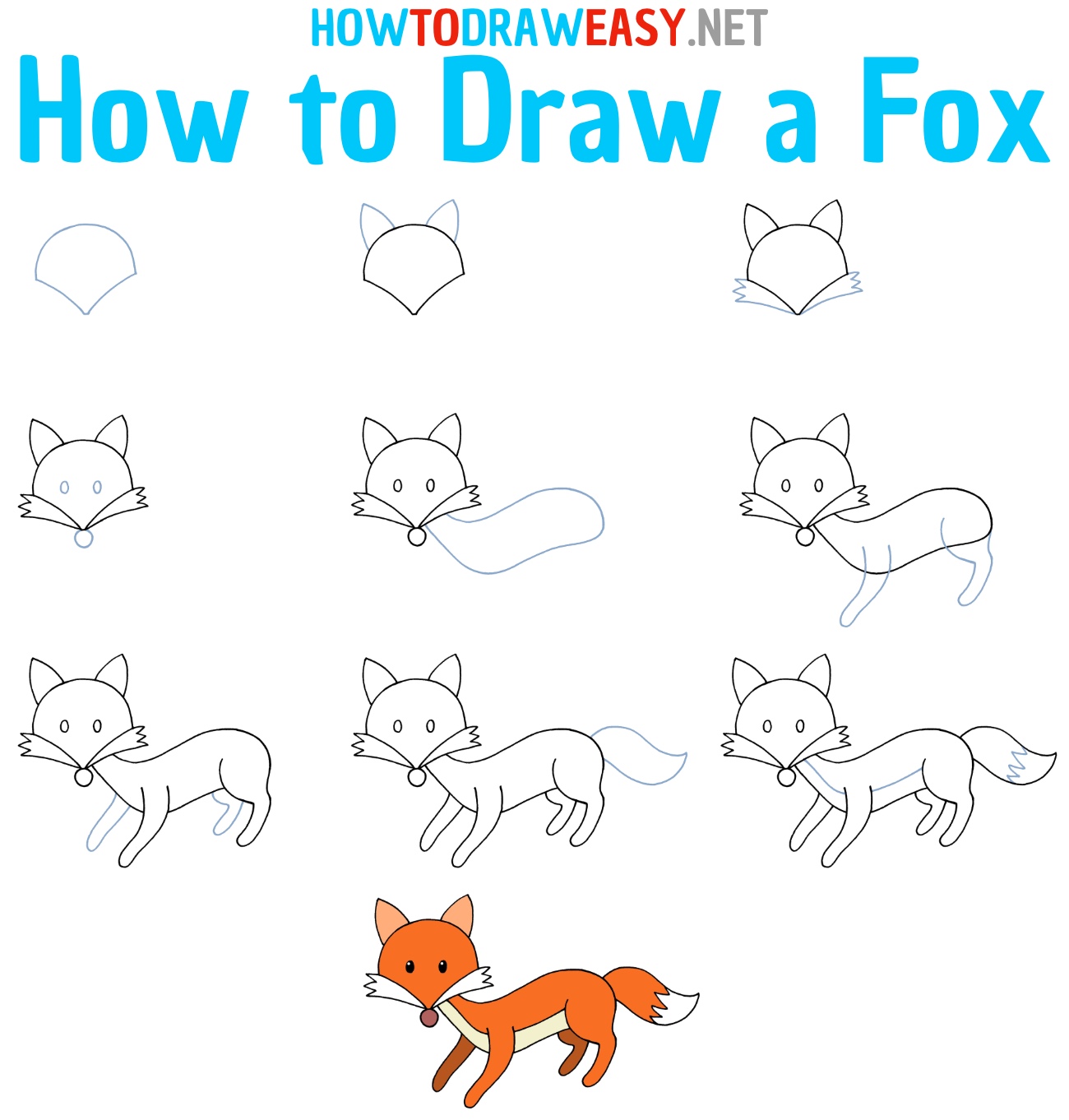 How to Draw a Fox Step by Step