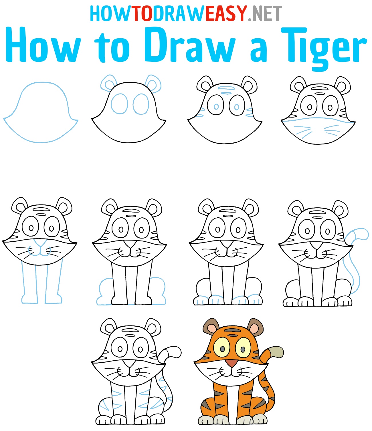 How to Draw a Tiger Step by Step