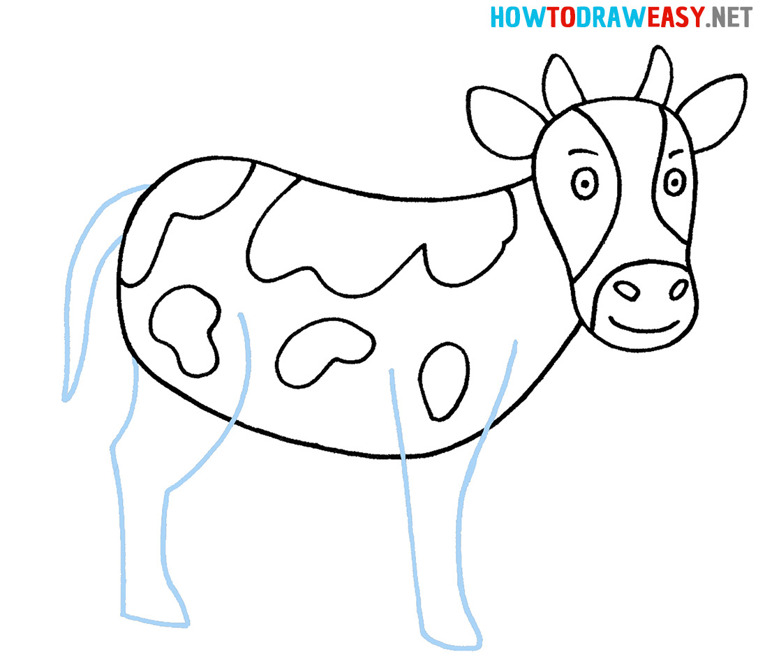 Step by Step Cow Drawing