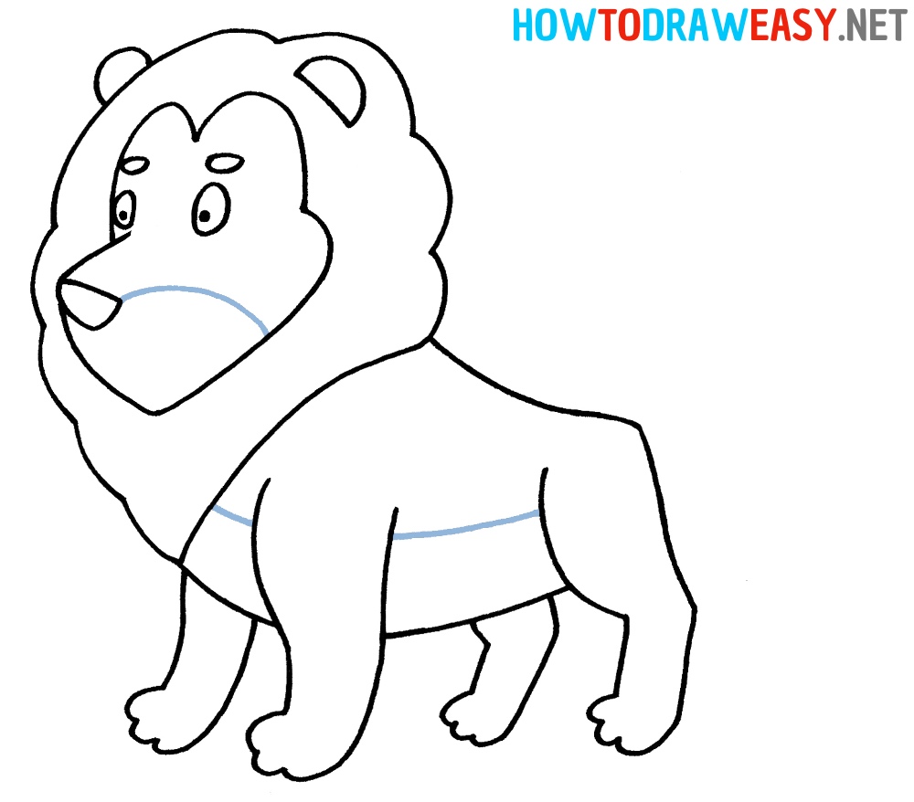 Easy Lion Drawing