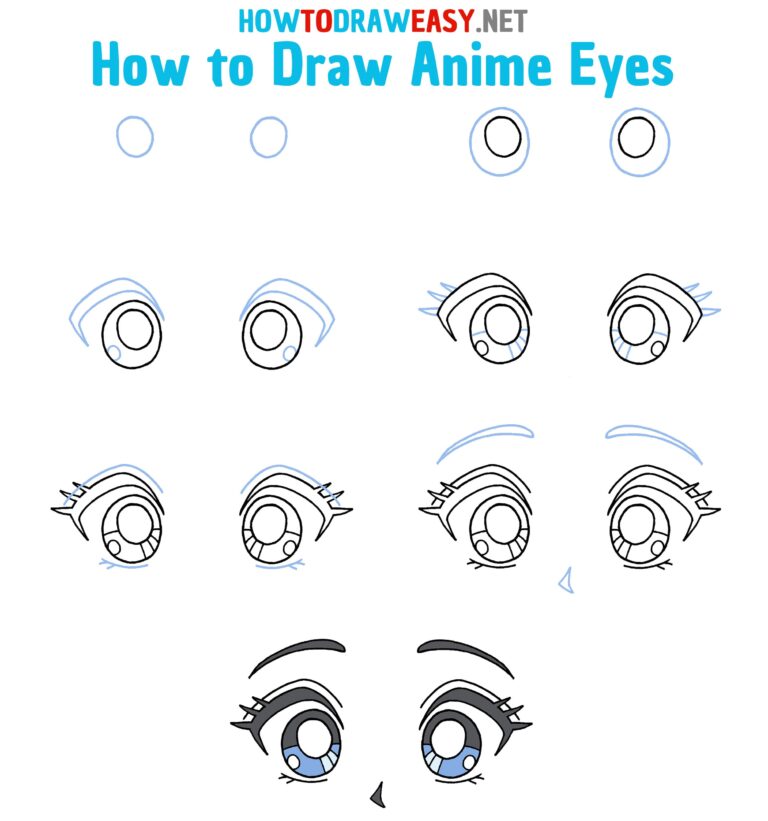How to Draw Anime Eyes - How to Draw Easy