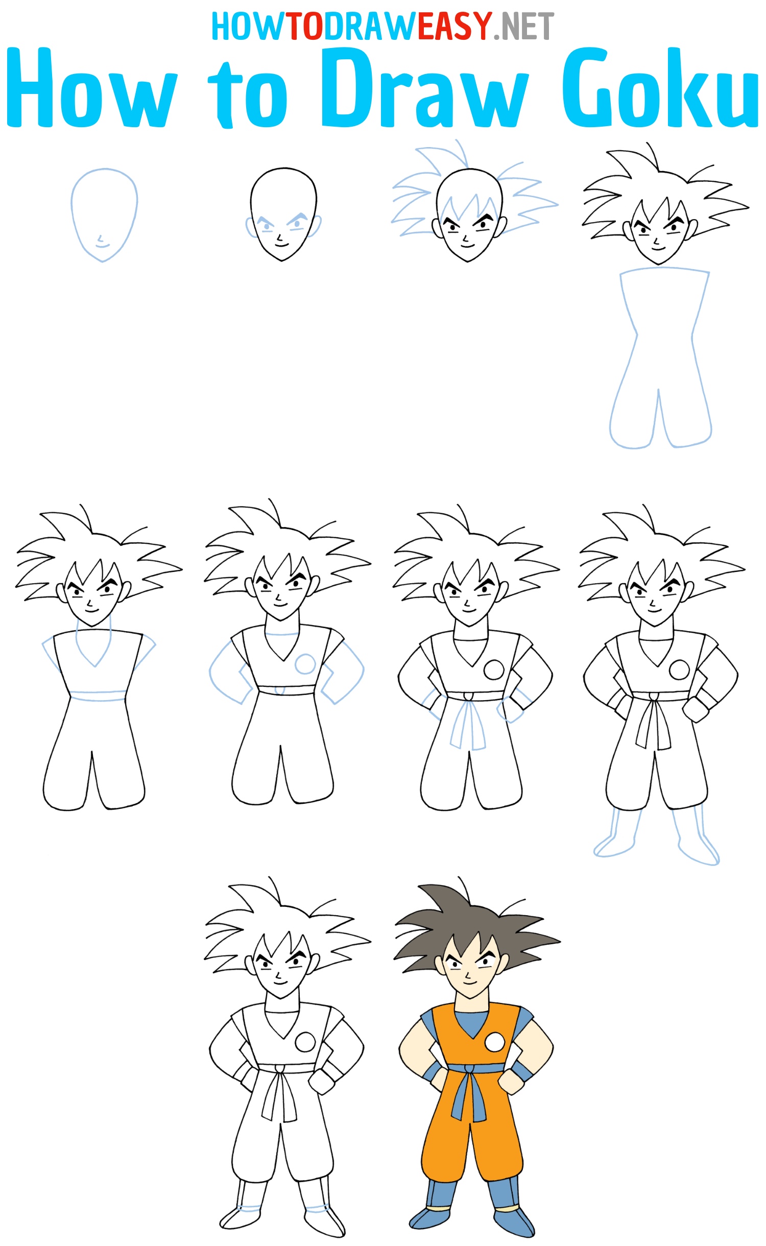 How to Draw Goku Step by Step