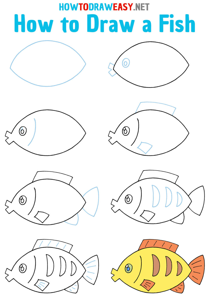 How to Draw a Fish Easy - How to Draw Easy