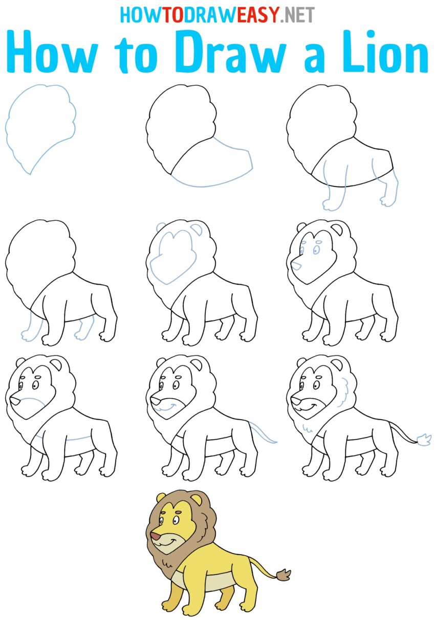 How to Draw a Lion - How to Draw Easy